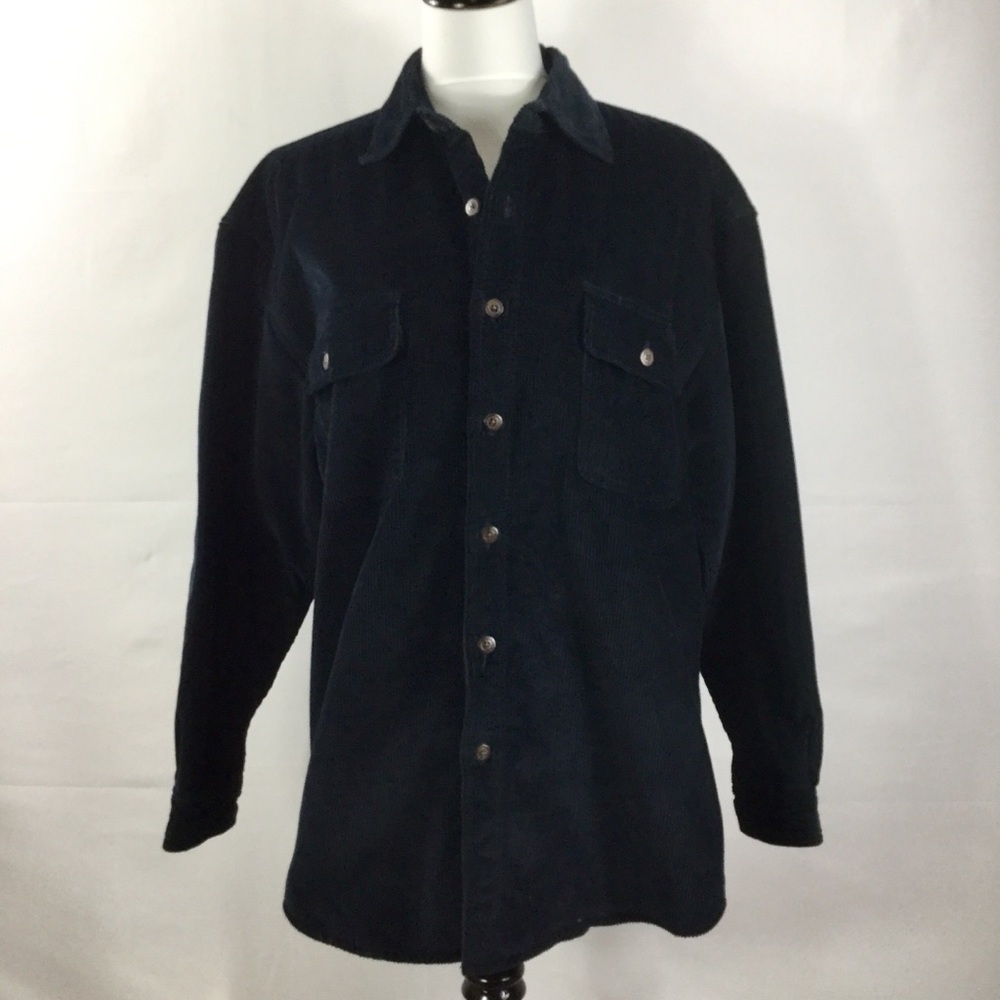 Wolverine Boots and Gear Navy Blue Corduroy Button up Fully Lined Thick Jacket
